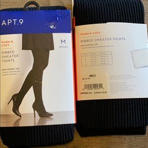 Ribbed tights warm & cozy black Apt 9